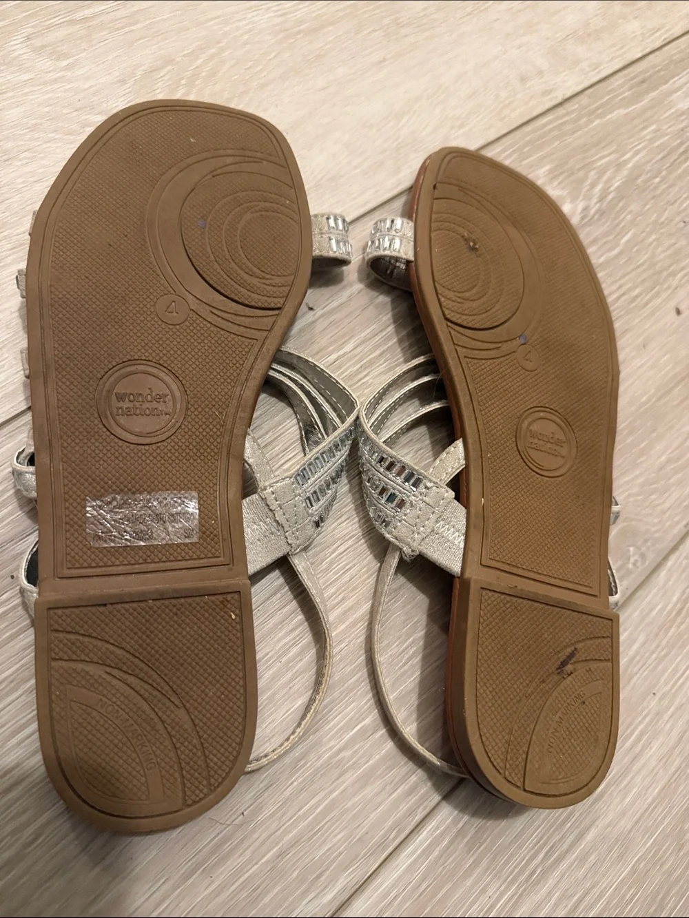 wonder nation Silver Strappy Girls Sandals